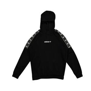 ★ Adidas Originals Black Hoodie w/ Trefoil Logo & Branded Shoulder Tape ★